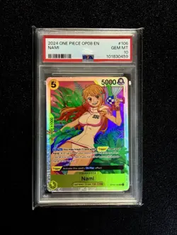 One Piece Card Game 🏴‍☠OP08-106 Nami SR Alt Art Foil ENG Graded PSA 10 - Image 1
