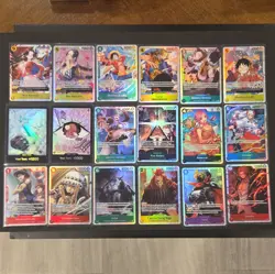 One Piece Tcg Card Lot of 36 SR's & Foils / Boa Hancock, Luffy, Bonney & others - Image 1
