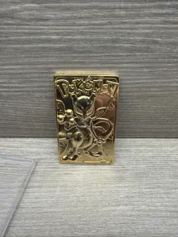 1999 Pokemon "Mewtwo" 23 Karat Gold Plated Special Edition Trading Card Collect - Image 1