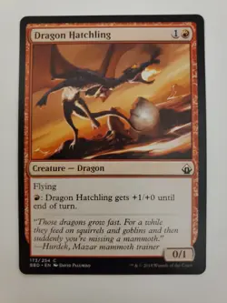 MTG Magic The Gathering Card Dragon Hatchling Creature Dragon Red Battlebond - Image 1