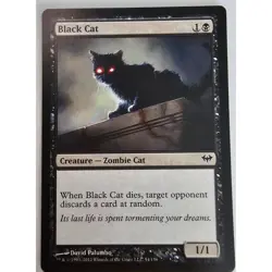 MTG Magic The Gathering Black Cat Card 54/158 David Palumbo Artwork 2012 Edition - Image 1