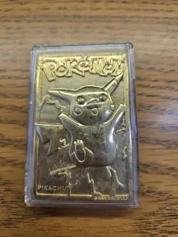 1999 BK 23K Gold Plated Pokemon Pikachu Trading Card - Image 1