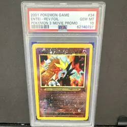Pokemon Entei Movie Promo Reverse Foil PSA 10 34/53 Wotc Promo 2001 Card - Image 1