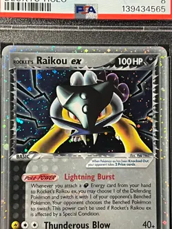 PSA NM-MT 8 -Rocket's Raikou Ex 108/107 Secret Rare Holo-Pokemon 2005 Ex Deoxys - Image 2