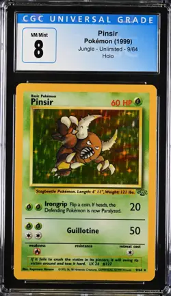 1999 Pinsir Jungle 9/64 Holo Pokemon TCG CGC 8 Blue Label - Image 1