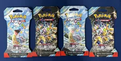 Pokemon TCG Scarlet & Violet Stellar Crown Sleeved Booster Pack 4x RANDOM ART 820650857935 - Image 1