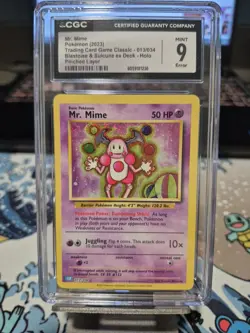 Pokemon TCG Mr. Mime Classic Blastoise Holo 013/034 ERROR CGC 9 Pinched Layer - Image 1