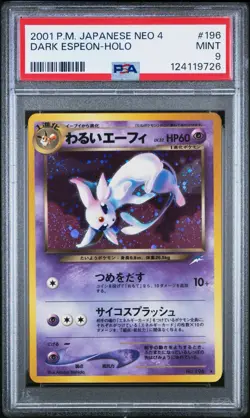 Dark Espeon Japanese Neo 4 Holo #196 Psa 9 2001 Pokemon No. 196 - Image 1