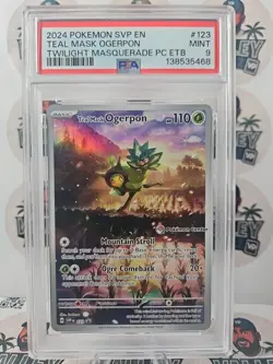 Pokemon TCG Ogerpon Teal Mask Masquerade ETB SVP #123 Full Art PSA 9 Mint - Image 1