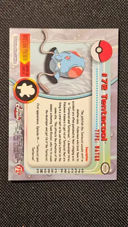 Topps Chrome 2000 Pokemon TV Animation Edition Spectra Tentacool #72 - Image 3