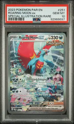 PSA 10 Roaring Moon EX 251/182 Special Illustration Rare Paradox Rift Pokemon - Image 1