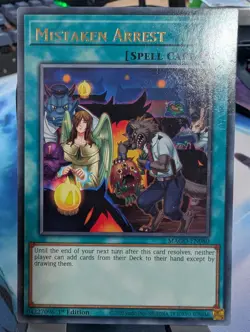 YuGiOh! Mistaken Arrest MAGO-EN080 Gold Text Rare 1st Ed - Image 1