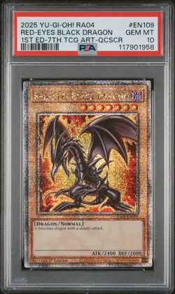 2024 Yu-Gi-Oh! Red-Eyes Black Dragon RA04-EN109 QCR PSA 10 GEM MINT - Image 1