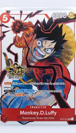 One Piece Card Game Promo Carte Monkey D. Luffy ST01-012 Alt FR Nm - Image 1