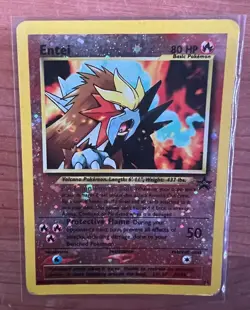 Entei Reverse Holo WOTC Promo 34 Pokemon Card With Swirl - Image 1