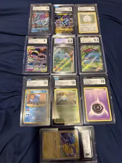 Pokemon TCG Slabs 10 Graded Cards - Image 1