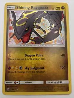 Pokemon Shining Rayquaza Holo Shiny Rare Shining Legends 56/73 120 HP Basic Card - Image 1