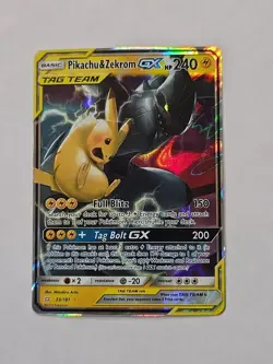 Pokemon Pikachu & Zekrom GX TAG TEAM Card 33/181 Team Up English - Image 1