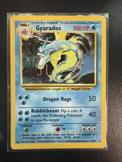 Pokemon TCG Gyarados Base Set 6/102 Holo 1999-2000 Wizards Base Set MP - Image 1