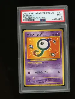Pokemon PSA 9 MINT Unown J 2000 Trainers Magazine Japanese Promo Card - Image 1