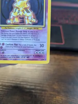 Pokemon Base Set Unlimited Holo Card: Alakazam (1/102) - Near Mint - Image 3