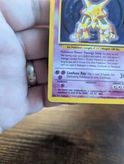 Pokemon Base Set Unlimited Holo Card: Alakazam (1/102) - Near Mint - Image 4