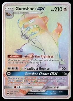 Gumshoos GX Secret Rare SM Base Set 157/149 NM Pokemon TCG - Image 1