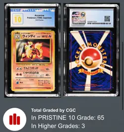 CGC 10 PRISTINE ARCANINE 1998 Pokemon Japanese CD Promo 059 - POP 65 - Image 1