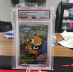 2025 Pokemon White Flare Scraggy #138/086 Illustration Rare PSA 9 MG3 - Image 1