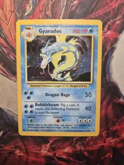 Pokemon TCG Gyarados 6/102 Base Set Unlimited Holo Rare MP - Image 1