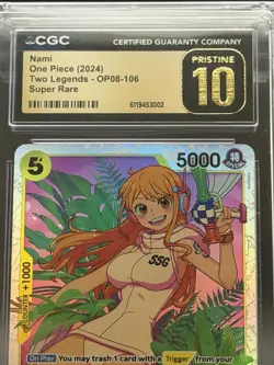 Nami Super Rare Holo OP08-106 Two Legends One Piece CGC 10 Pristine 2024 - Image 2