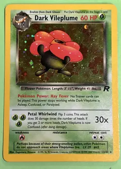 DARK VILEPLUME HOLO 30/82 Team Rocket Rare Pokemon Card NEAR MINT NO PLAY - Image 1
