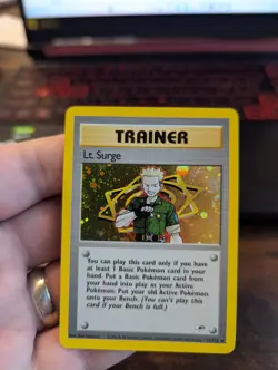 Pokemon Cards: Gym Heroes Rare Holo: Lt. Surge 17/132 Near Mint - Image 1