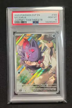 PSA 10 Pokemon TCG N's Zorua SVP189 Journey Together ETB Promo Card English - Image 1