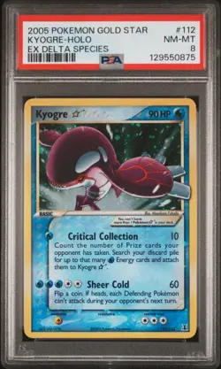 PSA 8 Kyogre Gold Star 2005 EX Delta Species 112/113 Holo Pokemon Card - Image 1