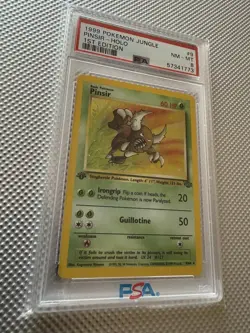 1999 Pokemon TCG Jungle Pinsir Holo 1st Edition PSA 8 9/64 Card Stock - Image 3