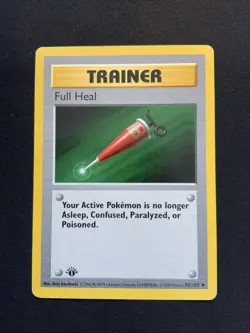 Full Heal 1st Edition Shadowless Base Set 82/102 LP Vintage Pokemon Card - Image 1