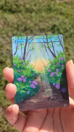 MTG Altered Art Hand Painted Card: Forest - Image 1