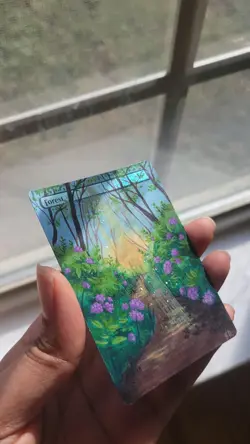 MTG Altered Art Hand Painted Card: Forest - Image 2