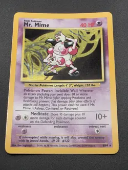 Mr. Mime (No Symbol) Holo Rare Jungle 6/64 Pokemon Card - WOTC 1999 - Image 2