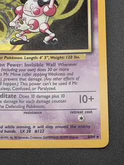 Mr. Mime (No Symbol) Holo Rare Jungle 6/64 Pokemon Card - WOTC 1999 - Image 5