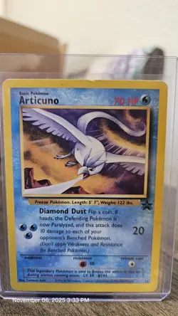 Articuno 22 Black Star Rare Promo WOTC Pokemon Card LP - Image 1