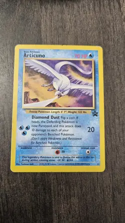 Articuno 22 Black Star Rare Promo WOTC Pokemon Card LP - Image 2