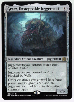 Graaz, Unstoppable Juggernaut 229/271 Non Foil Rare All Will Be One MTG NM - Image 1