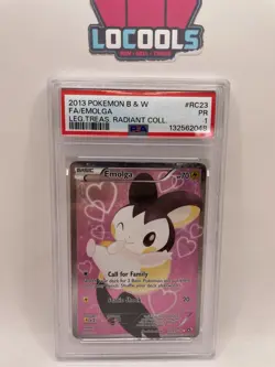 2013 POKEMON B&W LEGEND TREASURES RADIANT COLL #RC23 FULL ART/EMOLGA PSA 1 - Image 1