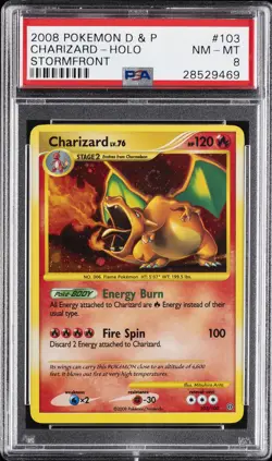 2008 POKEMON DIAMOND & PEARL STORMFRONT #103 CHARIZARD-HOLO PSA 8 - Image 1