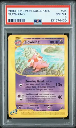2003 POKEMON AQUAPOLIS #34 SLOWKING PSA 8 - Image 1