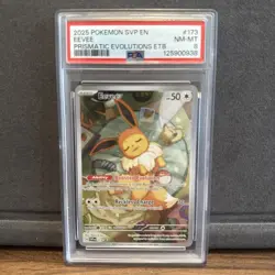 2025 POKEMON SVP PRISMATIC EVOLUTIONS ETB PROMO #173 EEVEE PSA 8 - Image 1