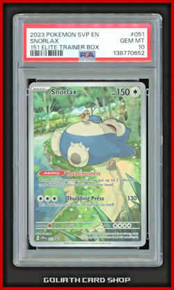PSA 10 Snorlax 051 Black Star Promo - Sv3.5: 151 Pokemon TCG - Image 1