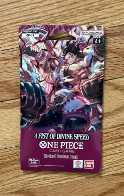One Piece TCG OP-11 A Fist of Divine Speed Factory Sealed Sleeved Booster Pack - Image 1